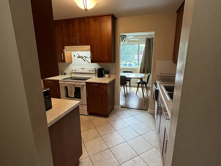 Kitchen looking into dining room
