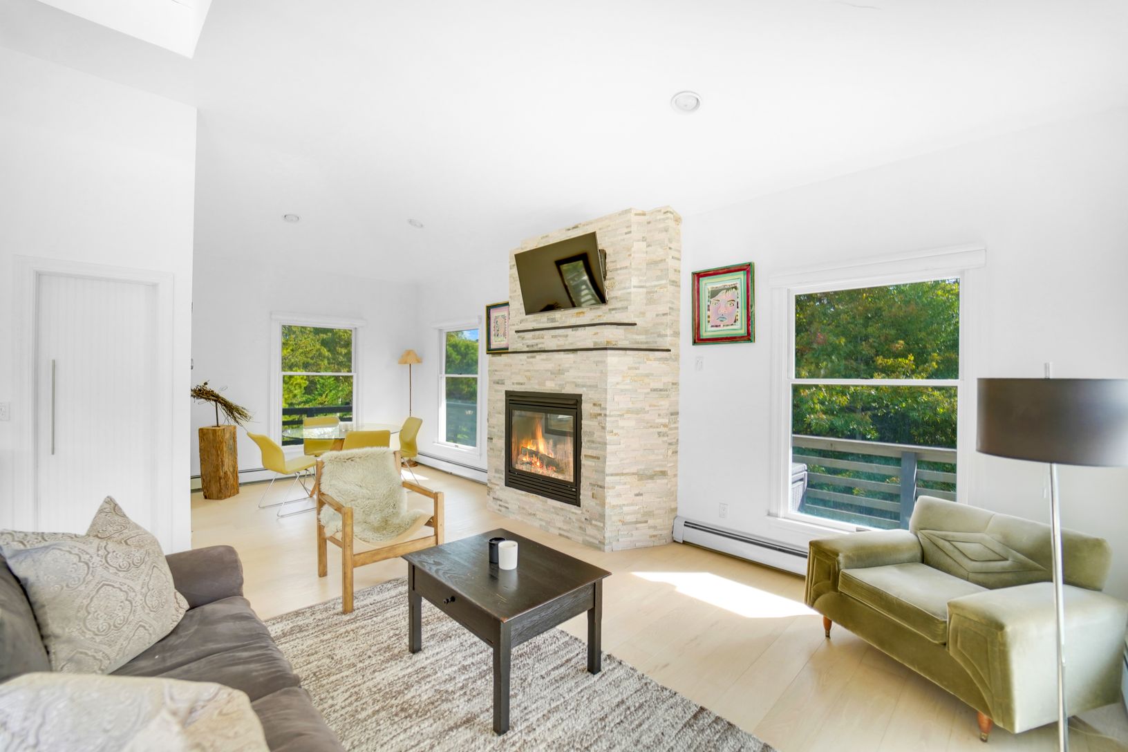  Upstairs living room with fireplace 