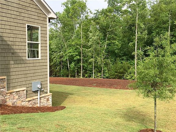 Fabulous level backyard! Very private. This view is from the driveway looking toward the back