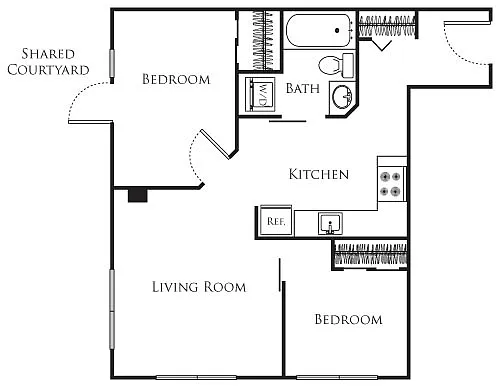 Floor plan Micro Two Bed - E2 222