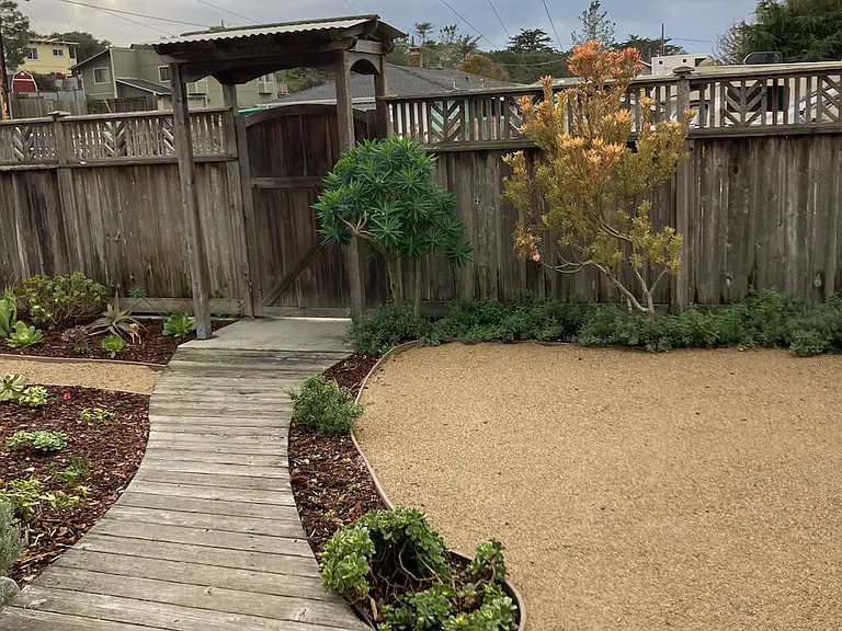 Interior view of front fence