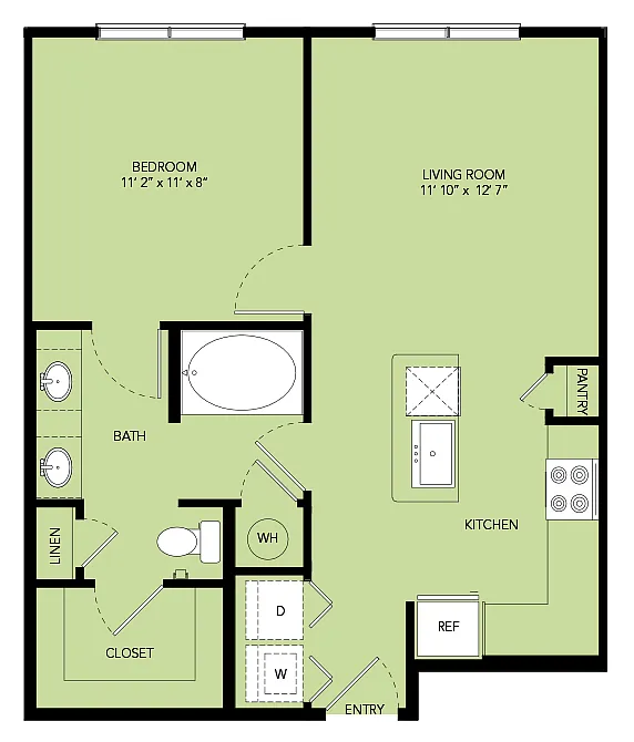Floor plan A2-665sf-A21.3