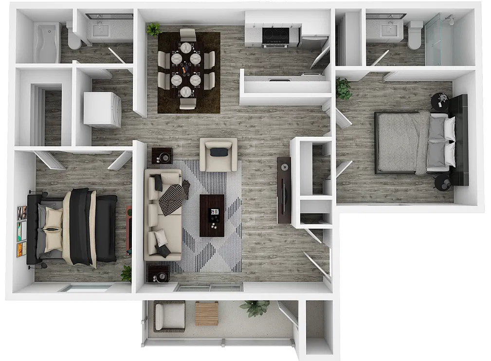 Floor plan Two Bedroom Two Bathroom Large