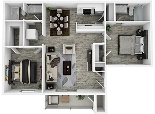 Floor plan Two Bedroom Two Bathroom Large