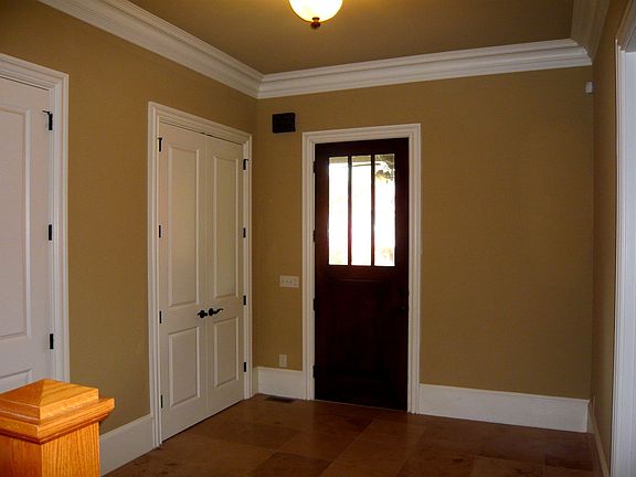 Foyer with Travertine Tile
