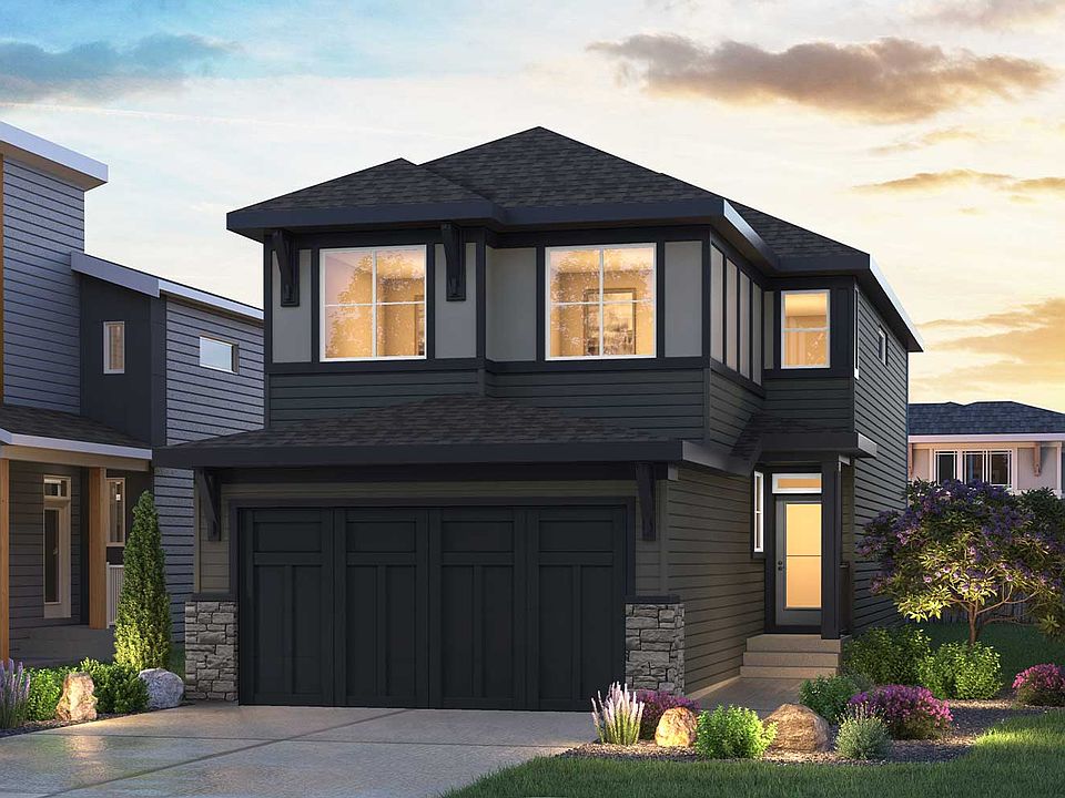 Exterior rendering of the Contemporary style of the Amery 24 model by Brookfield Residential