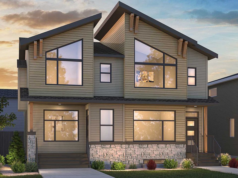An exterior rendering of the Rustic Contemporary style