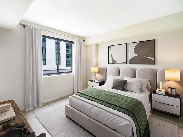 A soft color palette and ample natural light create a restful atmosphere inside every bedroom at Modera Coral Springs' North Tower.