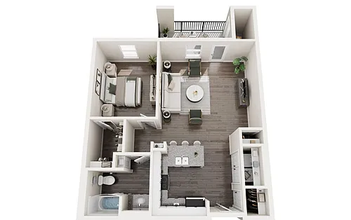 Floor plan 1BR-A