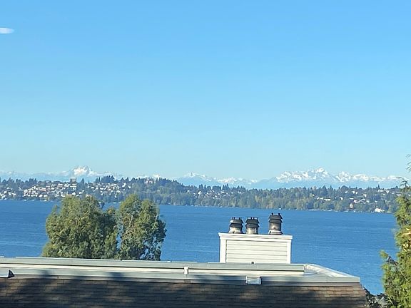 View of the Olympic Mountains from the balcony.