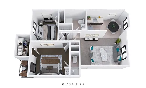 Floor plan 2 Bedroom 2 Bath