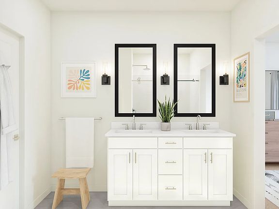 Primary bath with dual sinks