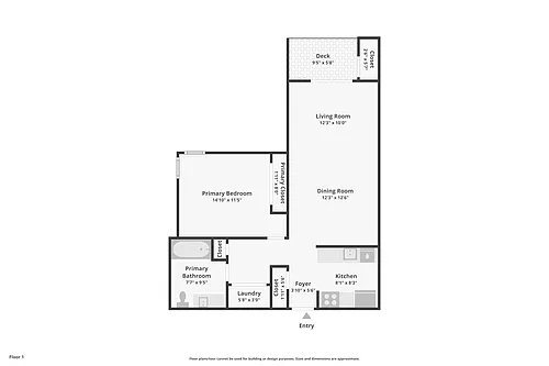Floor plan 1 Bedroom 1 Bathroom