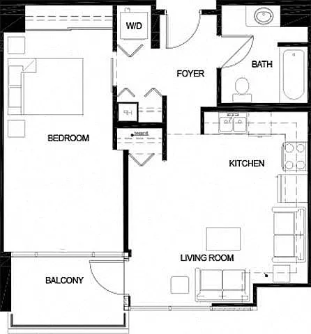 Floor plan 1K w Balcony Renovation 2