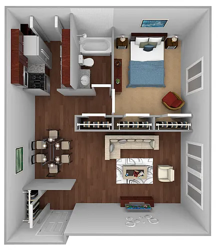 Floor plan 1 Bed / 1 Bath