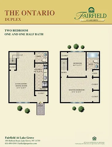 Floor plan The Ontario Two Bedroom Duplex