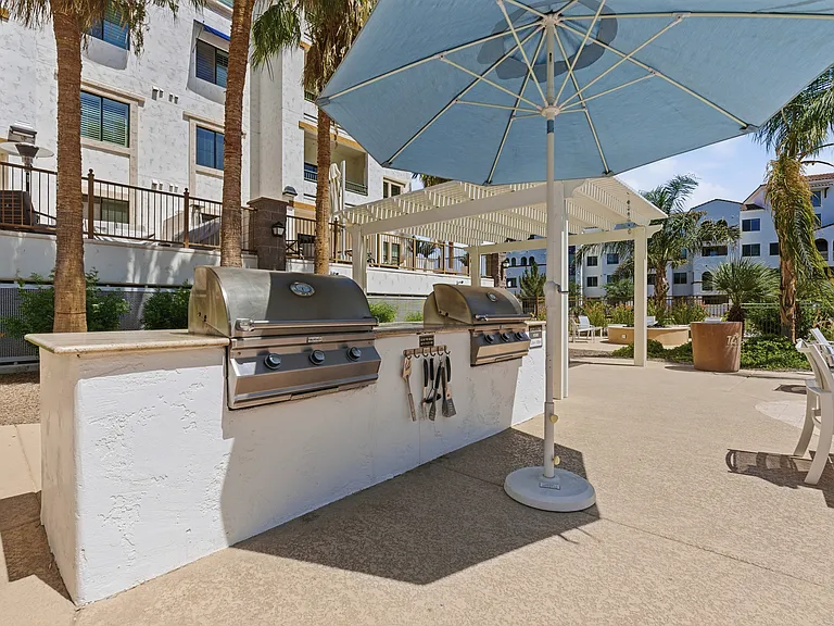 Shaded grilling stations & lounge areas.