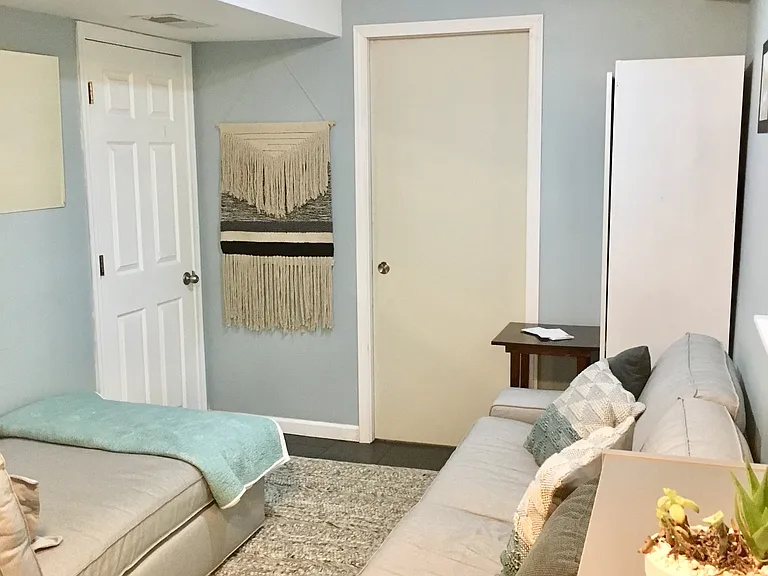 Sliding door to the bedroom