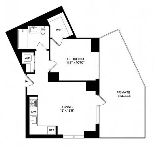 Floor plan 1AT w/ Terrace North