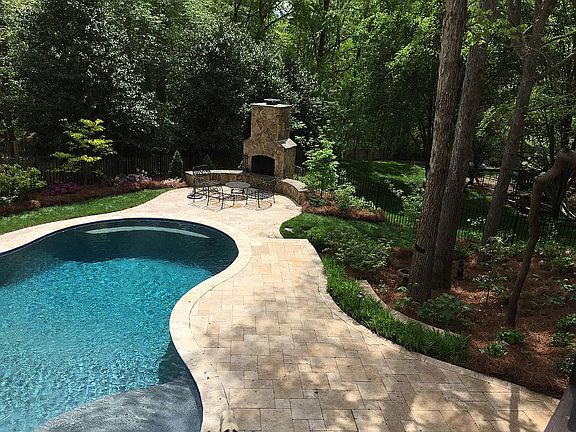 Stone outdoor fireplace 