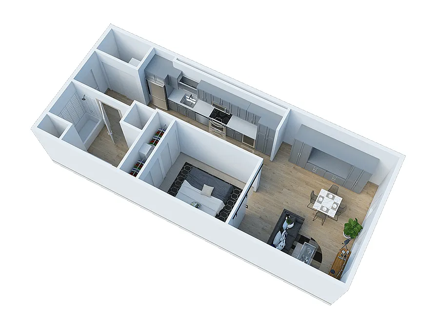 Floor plan 1 Bedroom C
