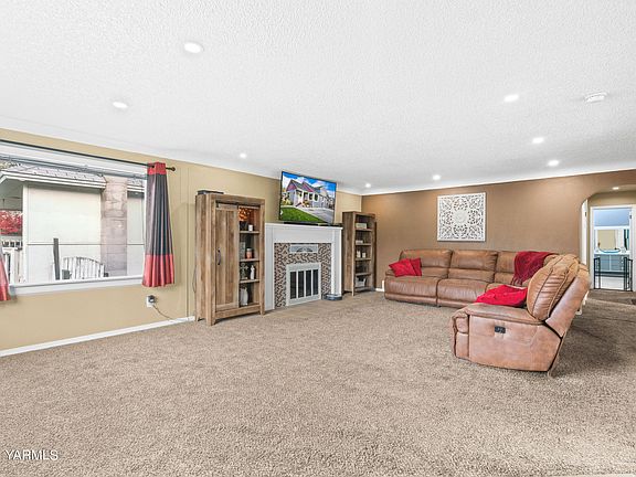 Living room with fireplace