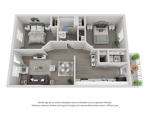 Floor plan 2 bedroom 1 bath