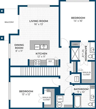 Floor Plan 2C | Seasons at Grafton | Apartments in Grafton, WI Floor Plan 2C | Seasons at Grafton | Apartments in Grafton, WI