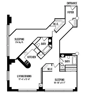 Floor plan 2 Bedroom F