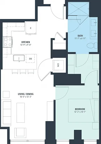 Floor plan 1 Bed/1 Bath-a10f