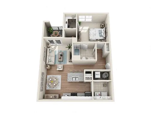 Floor plan 1 Bed 1 Bath