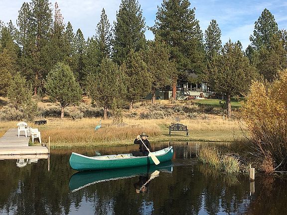 Looking at house from pond