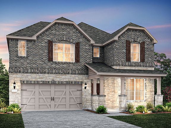 The San Marcos, a two-story home with 2-car garage, shown as Home Exterior C