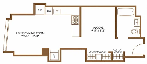 Floor plan Studio Alcove