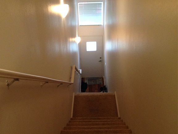 Set of stairs after you come into the house