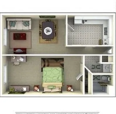 1 bed 1 bath 550 sq. ft