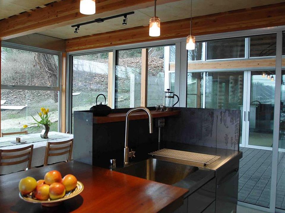 Standing in kitchen looking at dining area