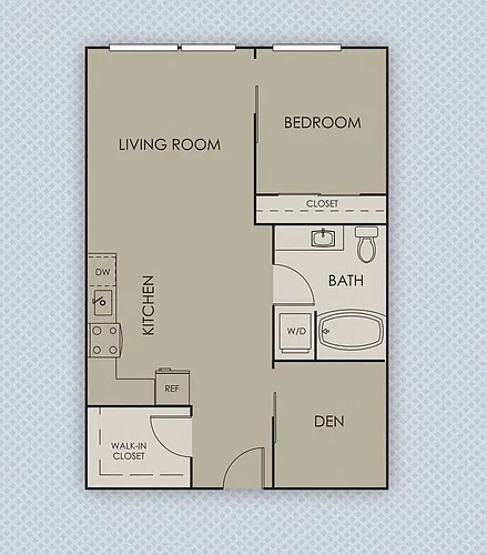 Floor plan 1BR + Den C1