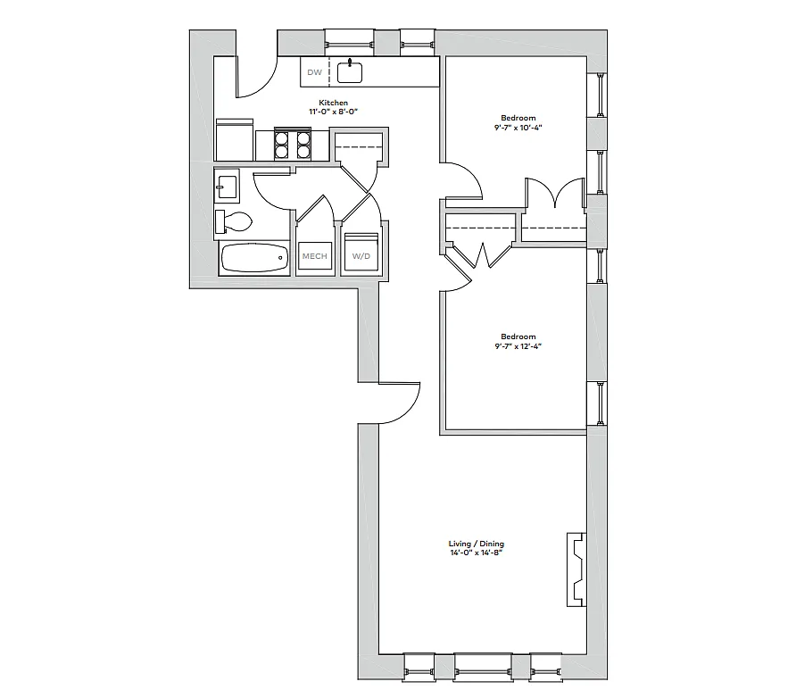 Floor plan 1154-2bB