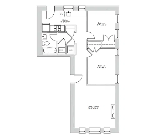 Floor plan 1154-2bB