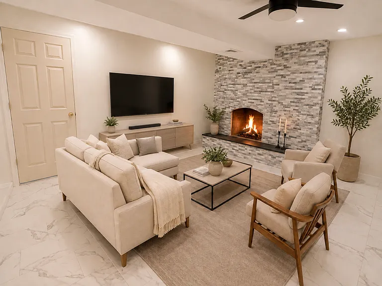 living space opposite angle