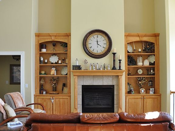 Upstairs family room with fireplace
