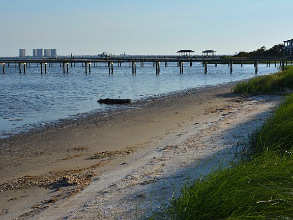 View of beach facing west