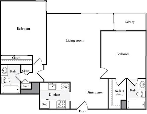 Floor plan 2 Bedrooms K