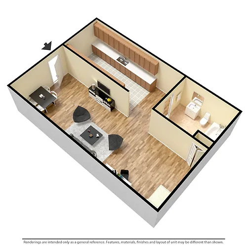 Floor plan Studio 1ba