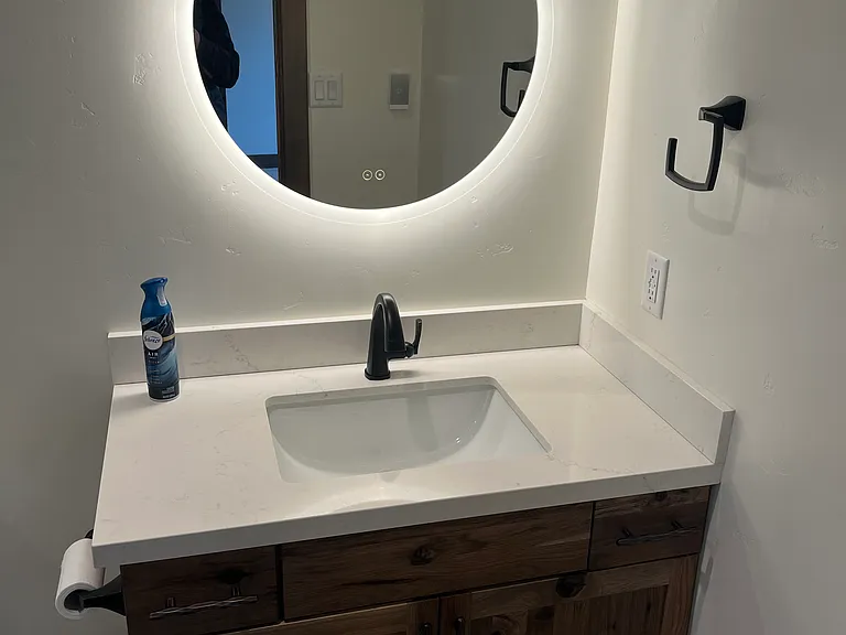 Hall bathroom with heated floors, newly remodeled