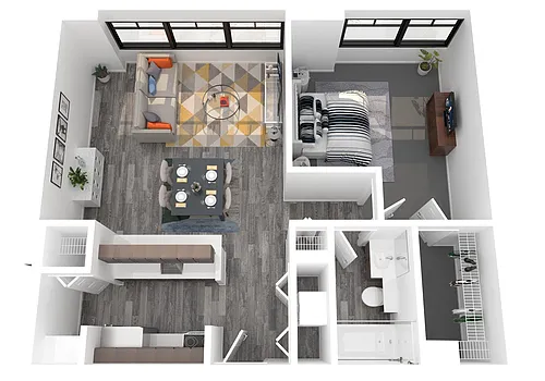 Floor plan 1 Bedroom 1 Bath