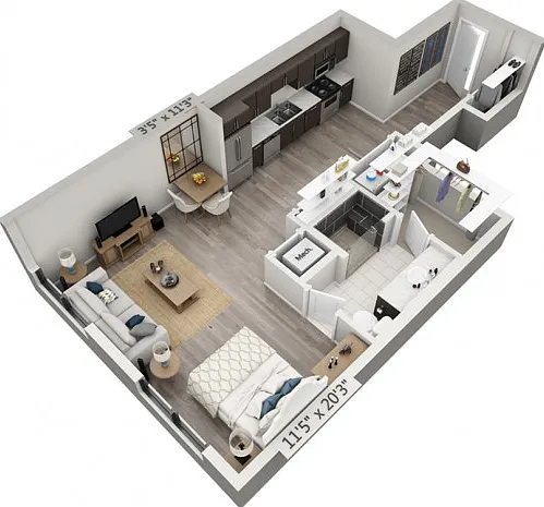 Floor plans are artist's rendering. All dimensions are approximate. Actual product and specifications may vary in dimension or detail. Not all features are available in every apartment. Prices and availability are subject to change. Floor plans are artist