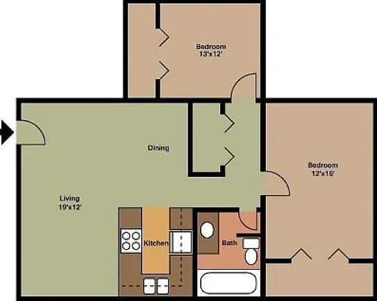 East Manor 2 Bedroom Floor Plan 2D East Manor 2 Bedroom Floor Plan 2D