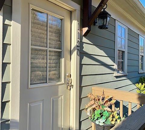 Front door and covered porch